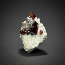 Load image into Gallery viewer, High-Grade Naturally Faceted Red Spessartine Garnet on Matrix — Skardu, Pakistan