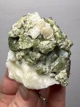 Load image into Gallery viewer, Electric Green Diopside on Quartz – Collector Mineral Specimen (Gilgit-Baltistan) Pakistan