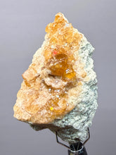 Load image into Gallery viewer, Hessonite Garnet Cluster on Matrix – Natural Collector Specimen from Pakistan | High-Grade Orange-Red Garnet Crystals