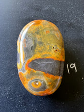 Load image into Gallery viewer, Bumblebee Jasper Agate Palm Stone from West Java, Indonesia • AAA High Grade