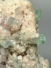 Load image into Gallery viewer, Light Purple Lepidolite with Light Green Tourmaline on Matrix – Pakistan Mineral Specimen | Collector Grade