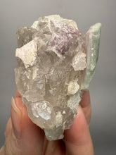 Load image into Gallery viewer, Pink Morganite, Mint Green Tourmaline, Purple Lepidolite in Shiny Quartz – Pegmatite Mineral Specimen from Pakistan