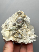 Load image into Gallery viewer, Aquamarine with Smoky Quartz on Albite Mineral Specimen | Nagar Valley, Gilgit-Baltistan, Pakistan