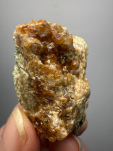 Load image into Gallery viewer, Hessonite Garnet Cluster on Matrix – Natural Collector Specimen from Pakistan | High-Grade Orange-Red Garnet Crystals