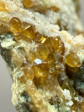 Load image into Gallery viewer, Hessonite Garnet Cluster on Matrix – Natural Collector Specimen from Pakistan | High-Grade Orange-Red Garnet Crystals
