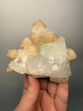 Load image into Gallery viewer, High-Grade Light Green Apophyllite on Pink Stilbite Zeolite | Indian Collector Mineral Specimen