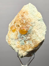 Load image into Gallery viewer, Hessonite Garnet Cluster on Matrix – Thumbnail Collector Specimen from Pakistan | High-Grade Orange-Red Garnet Crystals