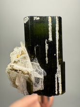 Load image into Gallery viewer, Dark Green Stak Nala Tourmaline and Cleavelandite – Haramosh Mountains, Pakistan | Thumbnail Specimen