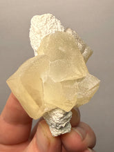 Load image into Gallery viewer, Rare Druzy Golden “Diamond” Calcite on Zeolite Matrix — Maharashtra, India | Collector Cabinet Specimen
