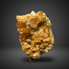 Load image into Gallery viewer, Hessonite Garnet Cluster on Matrix – Natural Collector Specimen from Pakistan | High-Grade Orange-Red Garnet Crystals