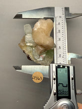 Load image into Gallery viewer, High-Grade Gemmy Green Apophyllite on White Stilbite | Deccan Traps, Maharashtra, India
