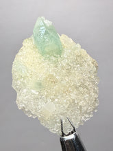 Load image into Gallery viewer, Luminous Mint Apophyllite with Glittering Druzy Sugar Quartz – India