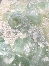 Load image into Gallery viewer, Luminous Mint Apophyllite with Glittering Druzy Sugar Quartz – India