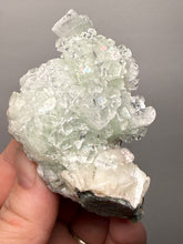 Load image into Gallery viewer, Gemmy Mine Green Radial Apophyllite on White Stilbite & Apophyllite | Deccan Traps, Maharashtra, India