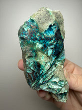 Load image into Gallery viewer, 6” Polished Native Copper in Chrysocolla — Display Specimen (Indonesia)