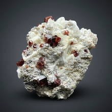 Load image into Gallery viewer, High-Grade Naturally Faceted Red Spessartine Garnet on Matrix — Skardu, Pakistan