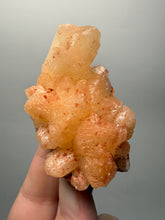 Load image into Gallery viewer, Red Heulandite on Cream Stilbite Zeolite Cluster – India (Collector Mineral Specimen)