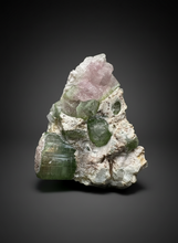 Load image into Gallery viewer, Watermelon Tourmaline on Quartz Matrix – Collector Mineral Specimen from Pakistan