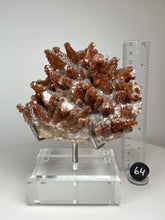 Load image into Gallery viewer, Red Phantom Pagoda Tower Calcite from Hubei Province, China • High Grade High Shine • Stand Included • Mineral Collector’s Showpiece