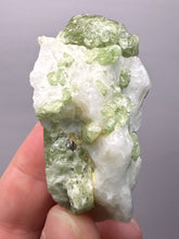 Load image into Gallery viewer, Electric Green Diopside on Quartz – Collector Mineral Specimen (Gilgit-Baltistan) Pakistan