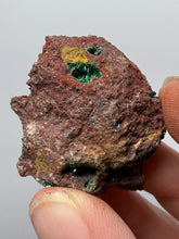 Load image into Gallery viewer, Brochantite Collector Mineral Specimen – Vivid Green Copper Crystals from Morocco