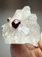 Load image into Gallery viewer, High-Grade Naturally Faceted Red Spessartine Garnet on Matrix — Skardu, Pakistan