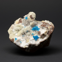 Load image into Gallery viewer, Rare Electric Blue Pentagonite on Druzy Matrix – Collector Mineral Specimen | India