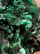 Load image into Gallery viewer, Brochantite Collector Mineral Specimen – Vivid Green Copper Crystals from Morocco