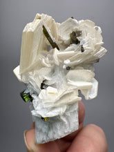 Load image into Gallery viewer, Dark Green Cap Stak Nala Tourmaline on Cleavelandite Matrix – Haramosh Mountains, Pakistan