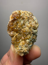 Load image into Gallery viewer, Hessonite Garnet Cluster on Matrix – Natural Collector Specimen from Pakistan | High-Grade Orange-Red Garnet Crystals