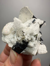 Load image into Gallery viewer, Dark Green Cap Stak Nala Tourmaline on Cleavelandite Matrix – Haramosh Mountains, Pakistan