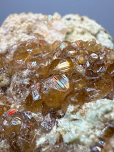 Load image into Gallery viewer, Hessonite Garnet Cluster on Matrix – Natural Collector Specimen from Pakistan | High-Grade Orange-Red Garnet Crystals