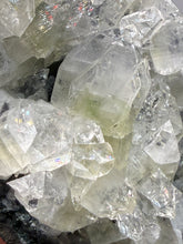Load image into Gallery viewer, High-Grade Green Apophyllite with Pink Stilbite on Black Chalcedony – Deccan Traps, India