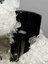 Load image into Gallery viewer, Blue Cap on Dark Green Stak Nala Tourmaline on Cleavelandite on Matrix – Haramosh Mountains, Pakistan
