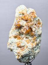 Load image into Gallery viewer, Hessonite Garnet Cluster on Matrix – Natural Collector Specimen from Pakistan | High-Grade Orange-Red Garnet Crystals