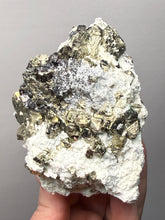 Load image into Gallery viewer, 3.8” New Find: Huanzala Mine Peru Sphalerite + Chalcopyrite + Apatite + Calcite + Quartz | Collector Display Specimen