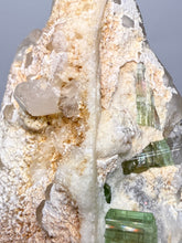 Load image into Gallery viewer, Pink Morganite, Mint Green Tourmaline, Purple Lepidolite in Quartz – Pegmatite Mineral Specimen from Pakistan