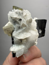 Load image into Gallery viewer, Dark Green Cap Stak Nala Tourmaline with Cleavelandite Matrix – Haramosh Mountains, Pakistan