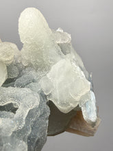 Load image into Gallery viewer, Pink Stilbite with Druzy Frosted Optical Calcite — India Zeolite Specimen