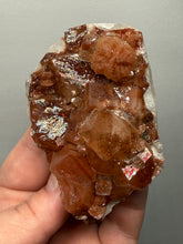 Load image into Gallery viewer, Rare Red Apophyllite + Druzy Red Stilbite Flowers — Deccan Traps, India
