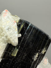 Load image into Gallery viewer, Blue and Green Cap Stak Nala Tourmaline w Double Terminated Quartz on Cleavelandite Matrix – Haramosh Mountains, Pakistan