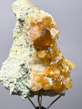 Load image into Gallery viewer, Hessonite Garnet Cluster on Matrix – Natural Collector Specimen from Pakistan | High-Grade Orange-Red Garnet Crystals