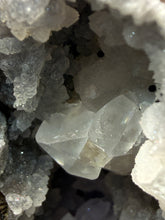 Load image into Gallery viewer, Druzy Lavender “Cactus” Amethyst + Diamond Calcite + Druzy Chalcedony Vug — Deccan Traps, Maharashtra, India