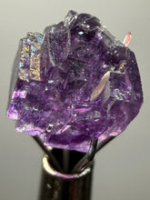 Load image into Gallery viewer, Rhodochrosite + Quartz on Purple Isometric Fluorite (Thumbnail Specimen) | Wutong Mine, China