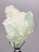 Load image into Gallery viewer, Luminous Mint Apophyllite with Glittering Druzy Sugar Quartz – India