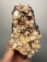 Load image into Gallery viewer, Shiny Peach Stilbite on Druzy Red Heulandite – High-Grade Collector Mineral Specimen from India