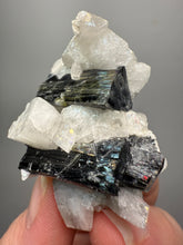 Load image into Gallery viewer, Dark Green Cap Stak Nala Tourmaline on Cleavelandite Matrix – Haramosh Mountains, Pakistan