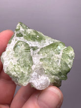 Load image into Gallery viewer, Electric Green Diopside on Quartz – Collector Mineral Specimen (Gilgit-Baltistan) Pakistan