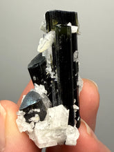 Load image into Gallery viewer, Blue Cap Dark Green Stak Nala Tourmaline on Cleavelandite Matrix – Haramosh Mountains, Pakistan