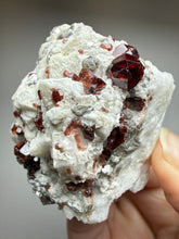 Load image into Gallery viewer, High-Grade Naturally Faceted Red Spessartine Garnet on Matrix — Skardu, Pakistan